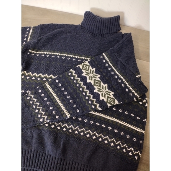 Liberty Sweaters Fair Isle Nordic pattern navy blue sweater - Picture 4 of 11